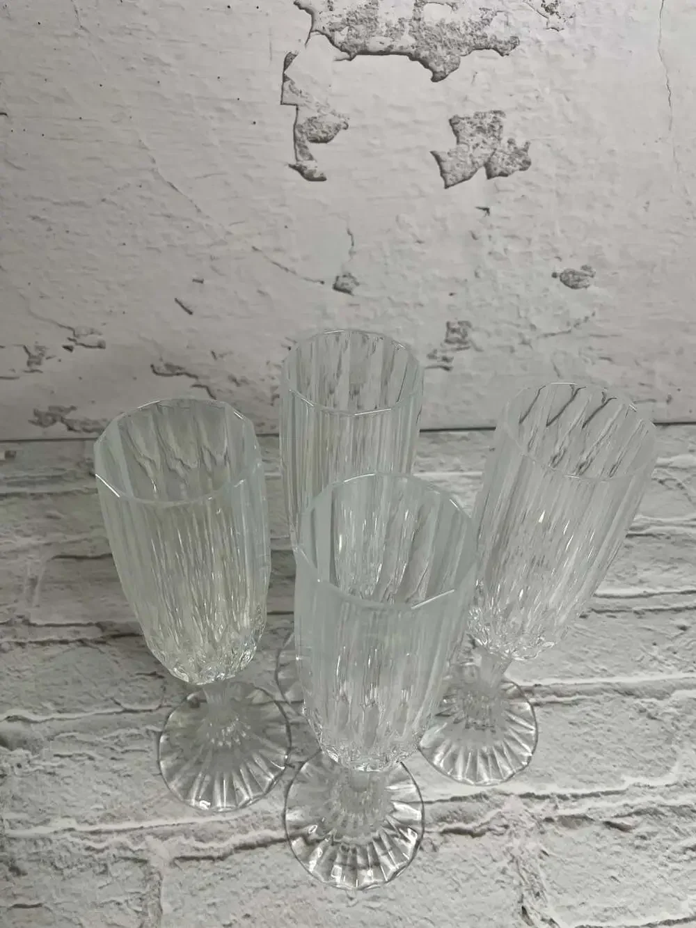 Set of 4 Cristal d'Arques-Durand Bretagne Crystal Champagne Flutes
